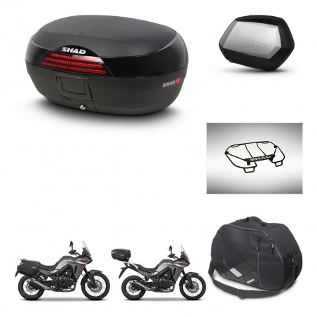 SHAD Maletas SH35 PREMIUM + soporte montaje baul SH46 accesorios 45 L KIT-480564