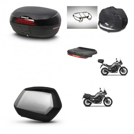 SHAD Maletas SH35 PREMIUM + soporte montaje baul SH46 accesorios 45 L KIT-480570