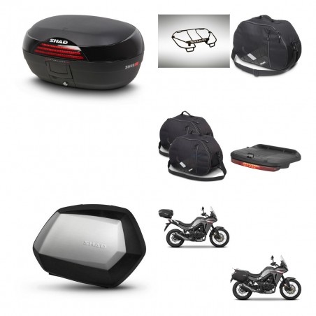 SHAD Maletas SH35 PREMIUM + soporte montaje baul SH46 accesorios 45 L KIT-480571
