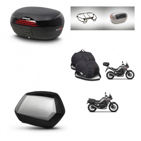 SHAD Maletas SH35 PREMIUM + soporte montaje baul SH46 accesorios 45 L KIT-480577
