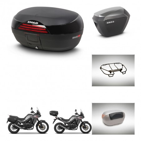 SHAD Maletas sh23 alu + soporte montaje baul SH46 accesorios 45 L KIT-480578