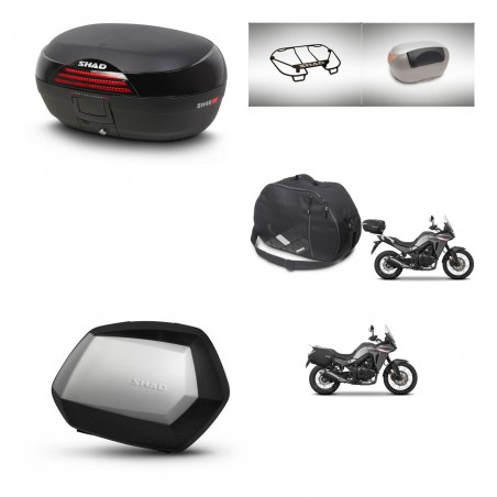 SHAD Maletas SH35 PREMIUM + soporte montaje baul SH46 accesorios 45 L KIT-480588