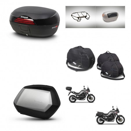 SHAD Maletas SH35 PREMIUM + soporte montaje baul SH46 accesorios 45 L KIT-480589