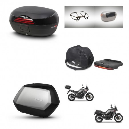 SHAD Maletas SH35 PREMIUM + soporte montaje baul SH46 accesorios 45 L KIT-480594