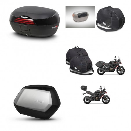SHAD Maletas SH35 PREMIUM + soporte montaje baul SH46 accesorios 45 L KIT-480637