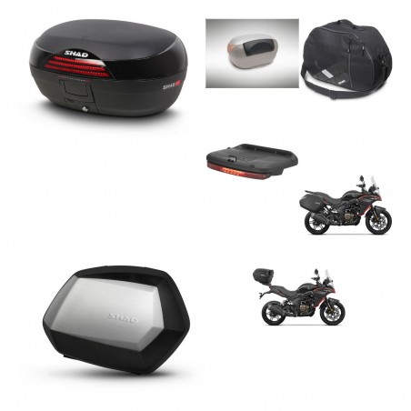 SHAD Maletas SH35 PREMIUM + soporte montaje baul SH46 accesorios 45 L KIT-480642