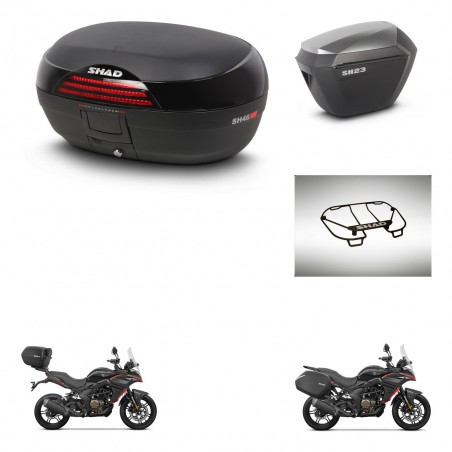 SHAD SH23 alu suitcases + mounting bracket SH46 trunk accessories 45 L KIT-480650