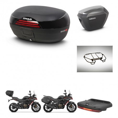 SHAD Maletas sh23 alu + soporte montaje baul SH46 accesorios 45 L KIT-480656