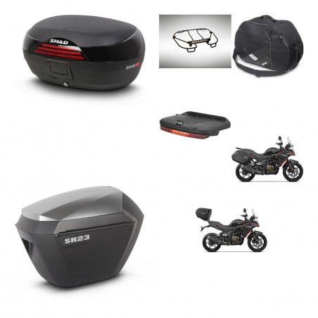 SHAD Maletas sh23 alu + soporte montaje baul SH46 accesorios 45 L KIT-480668