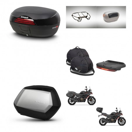 SHAD Maletas SH35 PREMIUM + soporte montaje baul SH46 accesorios 45 L KIT-480679