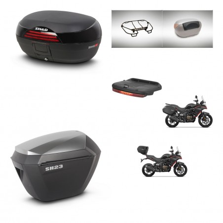SHAD Maletas sh23 alu + soporte montaje baul SH46 accesorios 45 L KIT-480680