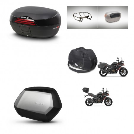 SHAD Maletas SH35 PREMIUM + soporte montaje baul SH46 accesorios 45 L KIT-480684