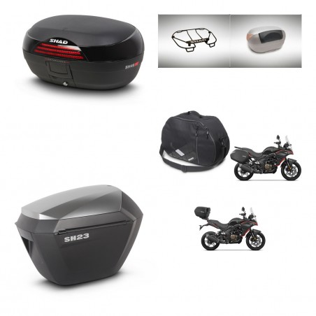 SHAD Maletas sh23 alu + soporte montaje baul SH46 accesorios 45 L KIT-480686
