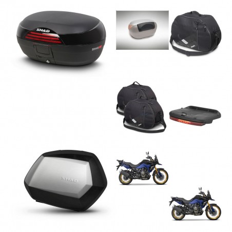 SHAD Maletas SH35 PREMIUM + soporte montaje baul SH46 accesorios 45 L KIT-480739