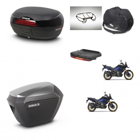 SHAD SH23 alu suitcases + mounting bracket SH46 trunk accessories 45 L KIT-480764