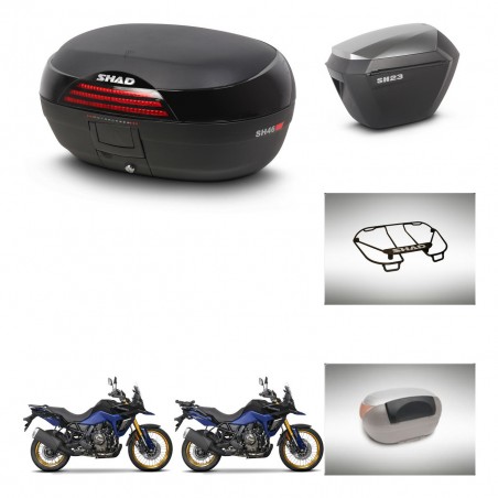 SHAD Maletas sh23 alu + soporte montaje baul SH46 accesorios 45 L KIT-480770