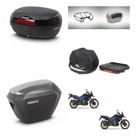 SHAD Maletas sh23 alu + soporte montaje baul SH46 accesorios 45 L KIT-480788