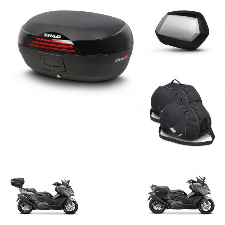 SHAD Maletas SH35 PREMIUM + soporte montaje baul SH46 accesorios 45 L KIT-480889