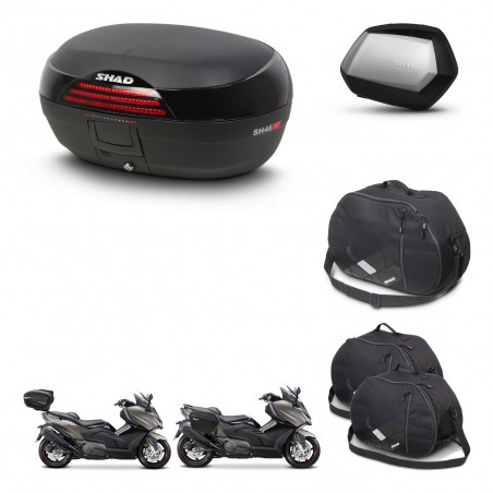 SHAD Maletas SH35 PREMIUM + soporte montaje baul SH46 accesorios 45 L KIT-480901