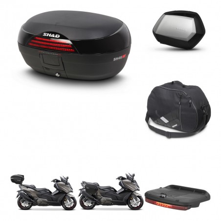 SHAD Maletas SH35 PREMIUM + soporte montaje baul SH46 accesorios 45 L KIT-480906