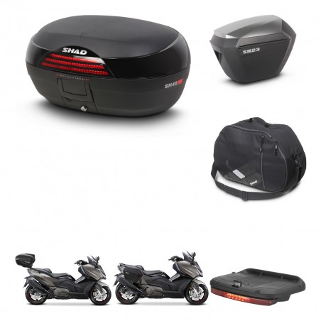 SHAD Maletas sh23 alu + soporte montaje baul SH46 accesorios 45 L KIT-480908