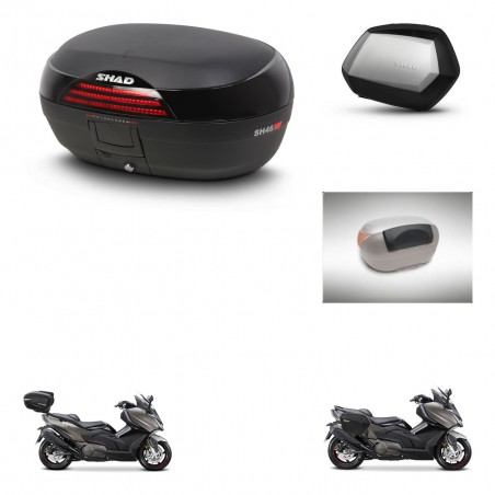 SHAD Maletas SH35 PREMIUM + soporte montaje baul SH46 accesorios 45 L KIT-480912