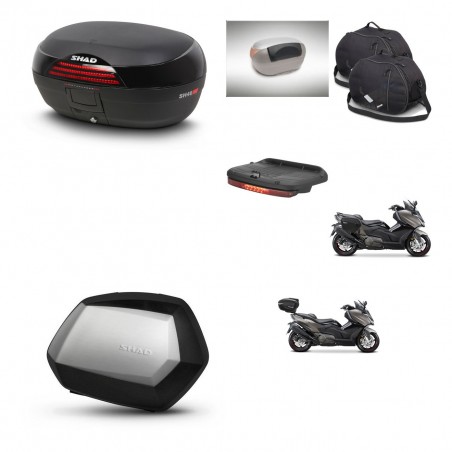 SHAD Maletas SH35 PREMIUM + soporte montaje baul SH46 accesorios 45 L KIT-480919