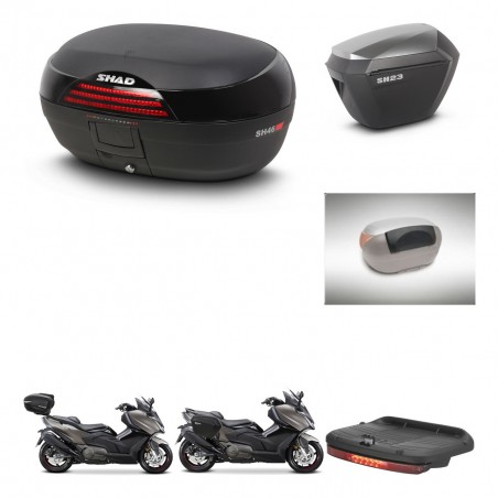 SHAD Maletas sh23 alu + soporte montaje baul SH46 accesorios 45 L KIT-480920