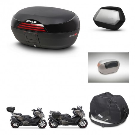 SHAD Maletas SH35 PREMIUM + soporte montaje baul SH46 accesorios 45 L KIT-480924