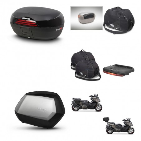 SHAD Maletas SH35 PREMIUM + soporte montaje baul SH46 accesorios 45 L KIT-480931