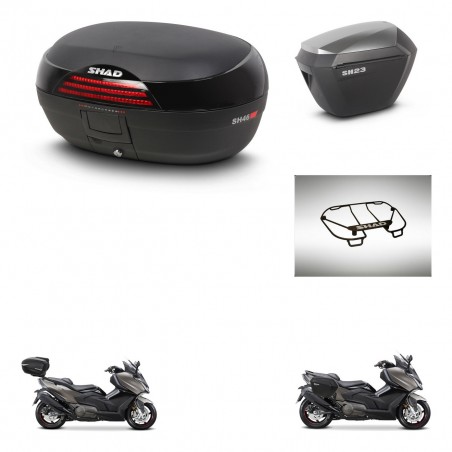 SHAD Maletas sh23 alu + soporte montaje baul SH46 accesorios 45 L KIT-480938