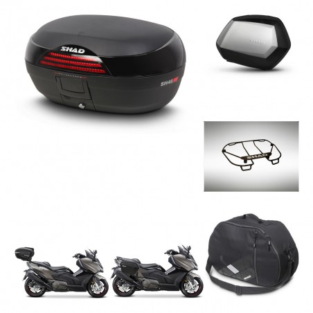SHAD Maletas SH35 PREMIUM + soporte montaje baul SH46 accesorios 45 L KIT-480948