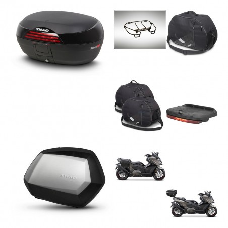SHAD Maletas SH35 PREMIUM + soporte montaje baul SH46 accesorios 45 L KIT-480955