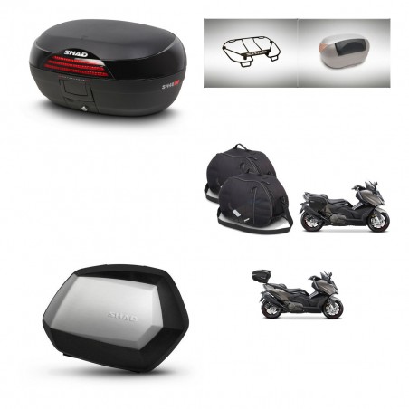 SHAD Maletas SH35 PREMIUM + soporte montaje baul SH46 accesorios 45 L KIT-480961