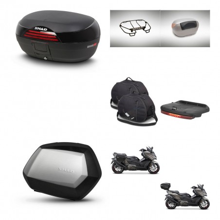 SHAD Maletas SH35 PREMIUM + soporte montaje baul SH46 accesorios 45 L KIT-480967