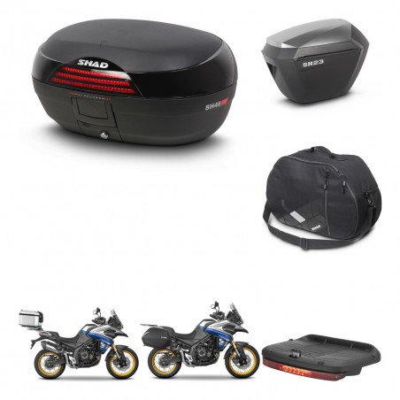 SHAD Maletas sh23 alu + soporte montaje baul SH46 accesorios 45 L KIT-481004