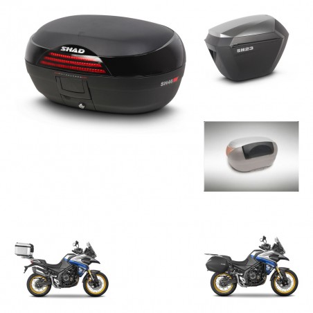 SHAD Maletas sh23 alu + soporte montaje baul SH46 accesorios 45 L KIT-481010