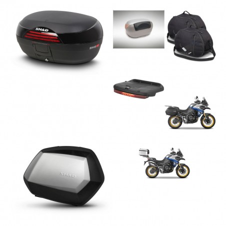 SHAD Maletas SH35 PREMIUM + soporte montaje baul SH46 accesorios 45 L KIT-481015