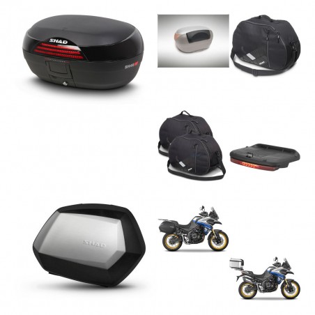 SHAD Maletas SH35 PREMIUM + soporte montaje baul SH46 accesorios 45 L KIT-481027