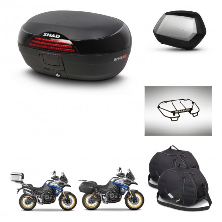 SHAD Maletas SH35 PREMIUM + soporte montaje baul SH46 accesorios 45 L KIT-481033