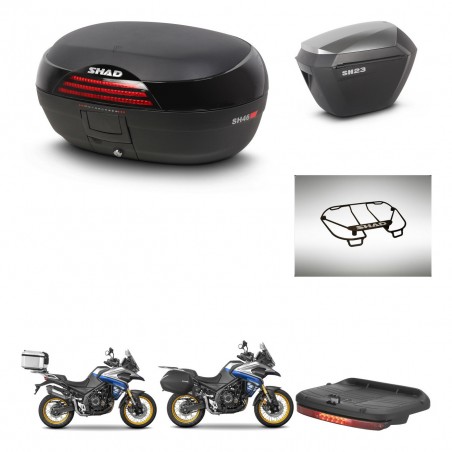 SHAD Maletas sh23 alu + soporte montaje baul SH46 accesorios 45 L KIT-481040