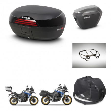 SHAD Maletas sh23 alu + soporte montaje baul SH46 accesorios 45 L KIT-481046