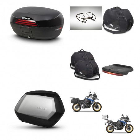SHAD Maletas SH35 PREMIUM + soporte montaje baul SH46 accesorios 45 L KIT-481051