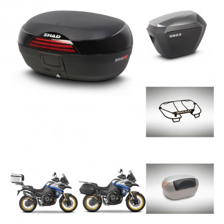 SHAD SH23 alu suitcases + mounting bracket SH46 trunk accessories 45 L KIT-481058