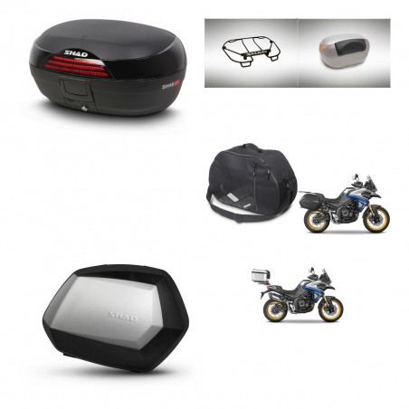 SHAD Maletas SH35 PREMIUM + soporte montaje baul SH46 accesorios 45 L KIT-481068