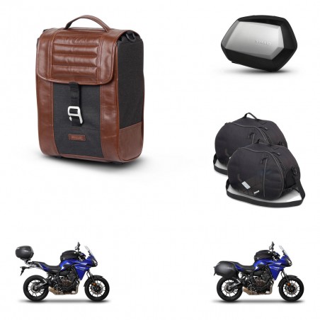 SHAD Maletas SH35 PREMIUM + soporte montaje Baul maleta accesorios SR38 CAFE RACER STYLE 1U KIT-481135