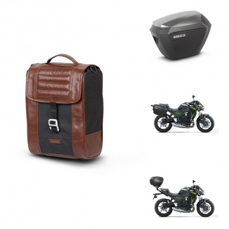 SHAD Maletas sh23 alu + soporte montaje Baul maleta SR38 CAFE RACER STYLE 1U KIT-481142