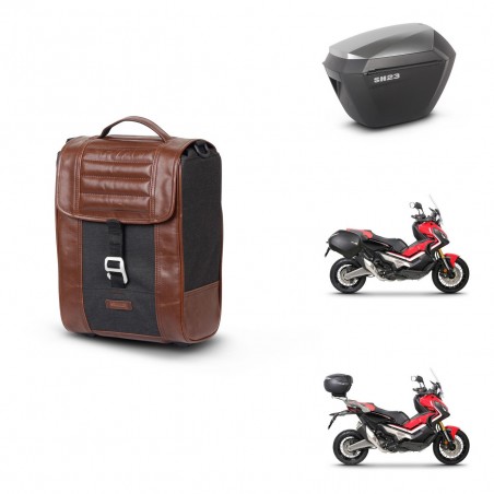 SHAD Maletas sh23 alu + soporte montaje Baul maleta SR38 CAFE RACER STYLE 1U KIT-481154