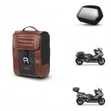 SHAD Maletas SH35 PREMIUM + soporte montaje Baul maleta SR38 CAFE RACER STYLE 1U KIT-481158