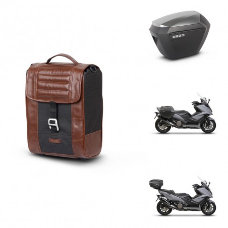 SHAD Maletas sh23 alu + soporte montaje Baul maleta SR38 CAFE RACER STYLE 1U KIT-481160